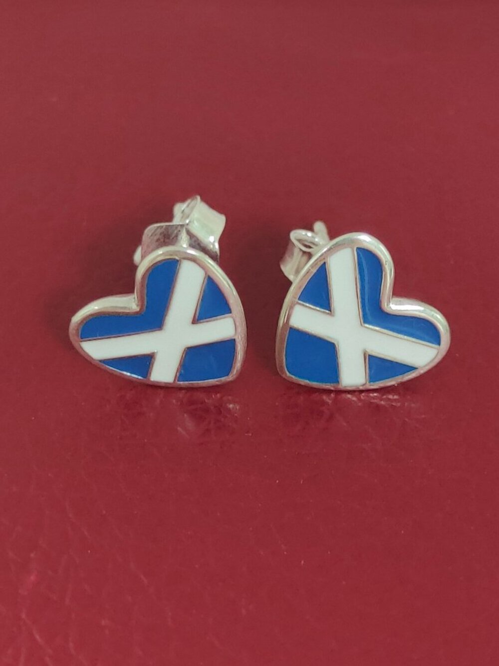 Scotland Flag Earring Stud Earrings Women Jewelry Gift S925 Silver with box